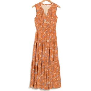 DR2 Orange Floral Maxi Dress - Small